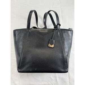 Michael Kors Whitney Large Black Leather Tote Bag